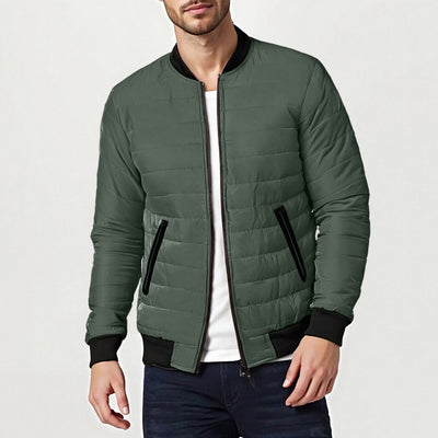 Chaqueta Acolchada de Cuello Alto en Algodón - Estilo Universitario