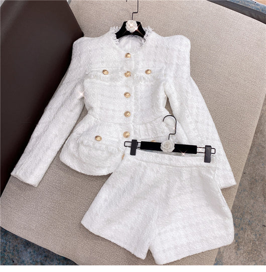 Traje Dos Piezas Tweed: Chaqueta y Pantalones Cortos - Image 7
