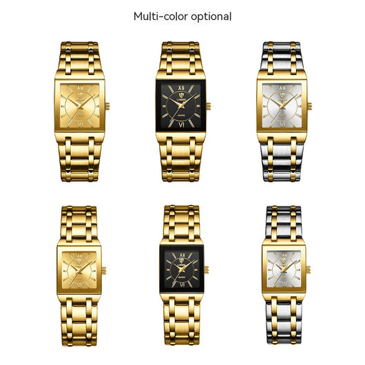 Reloj de Pareja Cuadrado Acero Inoxidable Estilo Ejecutivo - Image 17