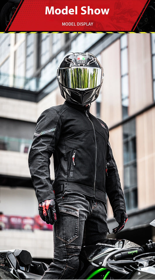 Chaqueta de Malla Transpirable para Motociclismo - Abrigo Deportivo para Hombre - Image 12