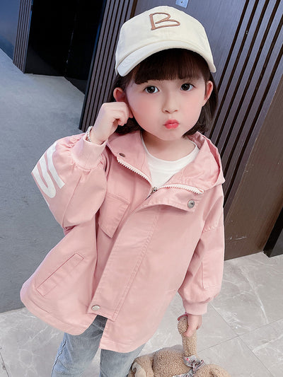 Chaqueta Cortavientos con Capucha para Niñas - Primavera y Otoño - Image 4