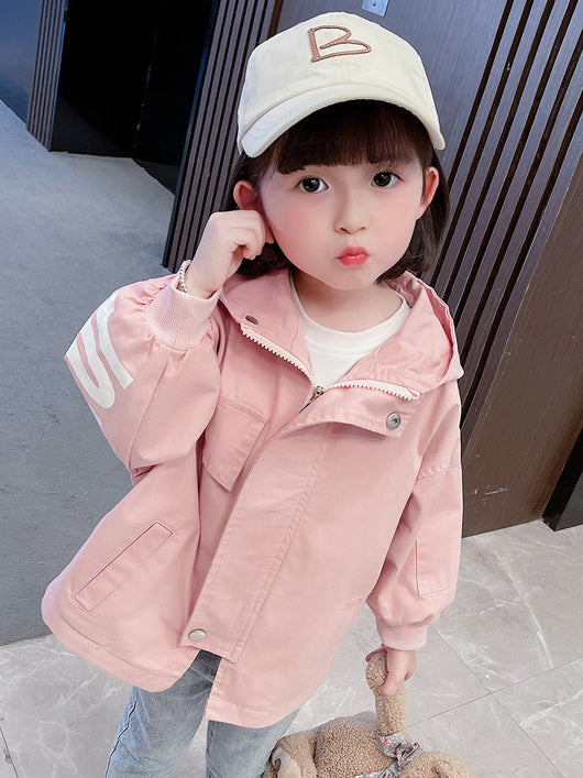 Chaqueta Cortavientos con Capucha para Niñas - Primavera y Otoño - Image 4