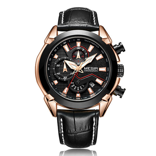 Reloj de Pulsera Multifuncional para Hombre con Correa de Cuero y Esfera Tridimensional - Image 9