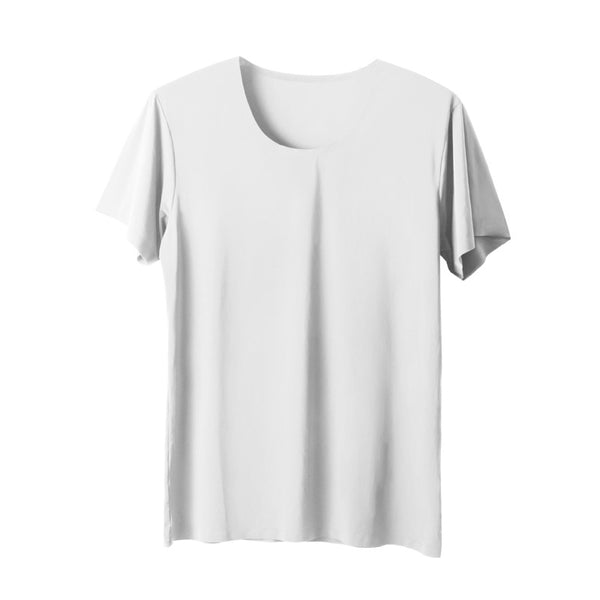 Playera Blanca Hombre Ice Silk Sin Costuras - Manga Corta Verano - Image 3