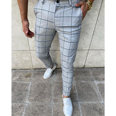 Pantalones Casuales Hombre con Estampado Cuadros Europeos - Image 10