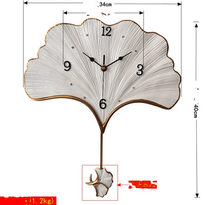 Reloj de Pared Péndulo Hoja de Ginkgo Elegante - Image 4