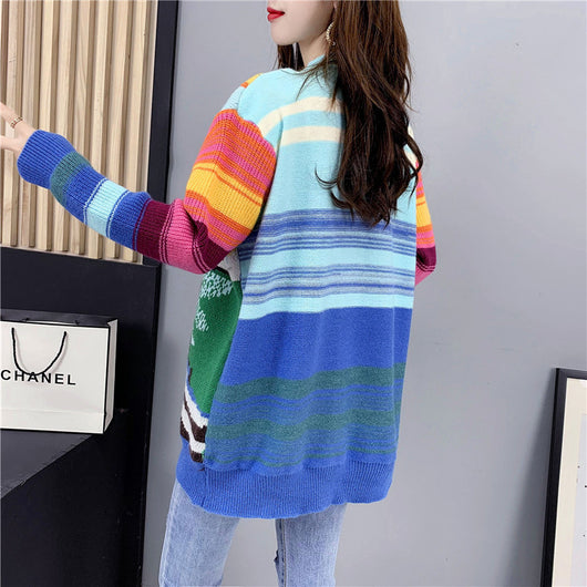 Suéter Pullover para Mujer con Bordado Arcoíris - Image 4