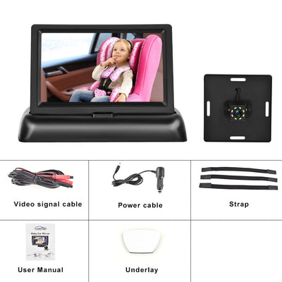 Monitor de Bebé para Auto con Pantalla Plegable 12-24V y Visión Nocturna - Image 9