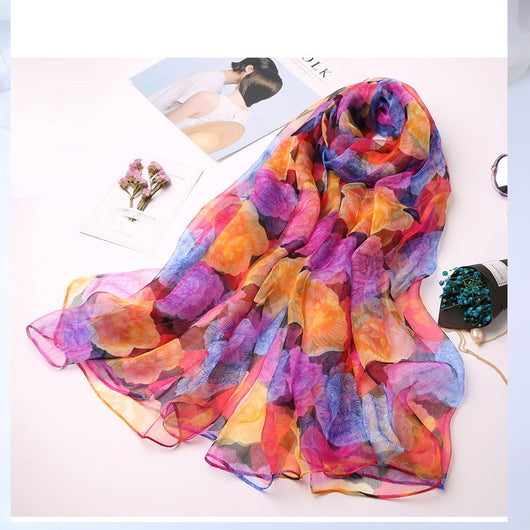 Pañuelo de Seda Decorativo Versátil para Mujer - Image 4