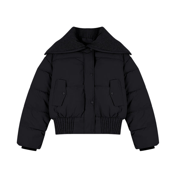 Abrigo Térmico Acolchado para Mujer con Cuello Solapa - Invierno