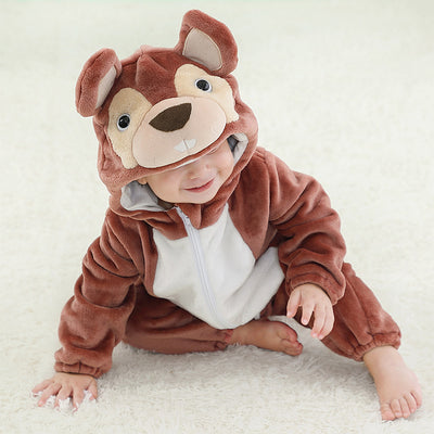 Pijama Enterizo de Franela con Diseño de Animales para Bebé - Image 6