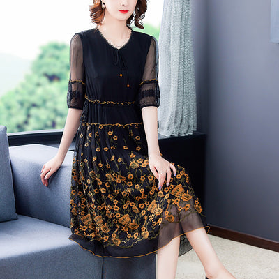Vestido de Seda Pesada Hangzhou Verano - Elegancia Premium para Mujer - Image 13