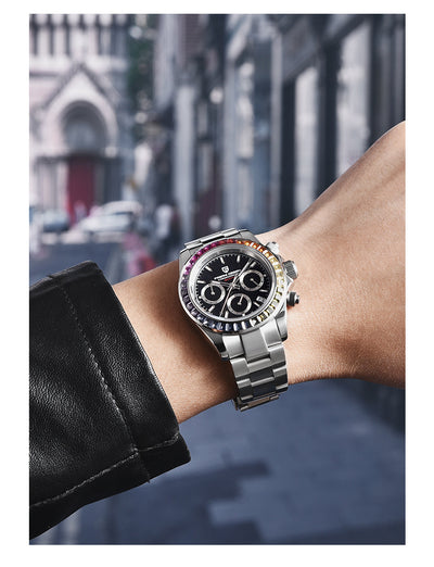 Reloj de Hombre Acero Inoxidable Cristales Multicolor Resistente al Agua - Image 7