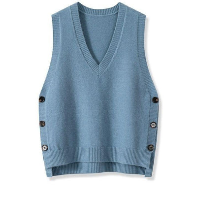 Chaleco Tejido Retro V-Cuello para Mujer - Estilo Europeo Primavera Otoño - Image 3