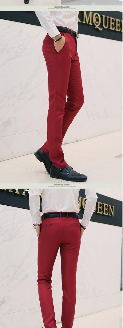 Pantalones casuales de negocios hombre ajuste slim coreano - Image 20