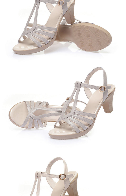 Sandalias de Tacón Grueso Elegantes para Mujer - Cuero Suave Resistente al Agua - Image 14