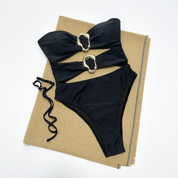 Traje de Baño Enterizo Elegante de Color Sólido para Mujer - Image 6