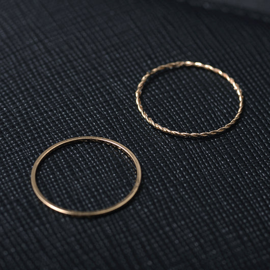 Juego de 2 Anillos Geométricos Chapados en Metal - Image 11