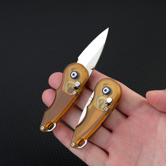 Cuchillo de Chef PEI con Mango Ámbar y Hoja Afilada de Gota de Agua