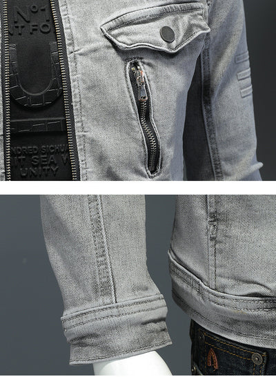 Chaqueta Denim Stretch con Cierre para Hombre - Ajuste Premium - Image 13