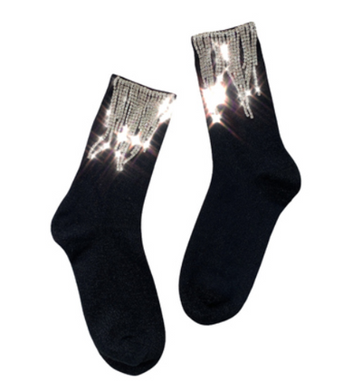 Calcetines Botín de Moda con Diamantes y Flecos para Mujer - Image 10