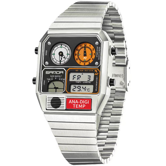 Reloj Deportivo Retro Cuadrado para Hombre con Medidor de Temperatura y Resistencia al Agua - Image 2
