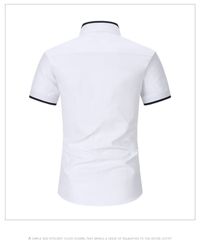 Camisa de Cuello Mao Manga Corta para Hombre - Image 11