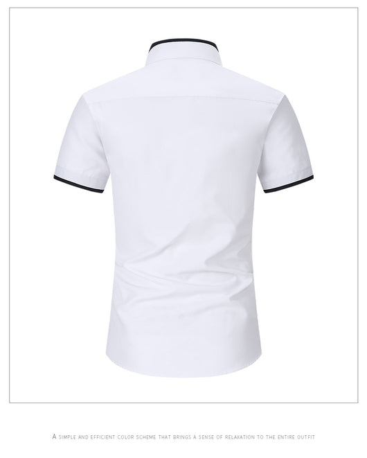 Camisa de Cuello Mao Manga Corta para Hombre - Image 11
