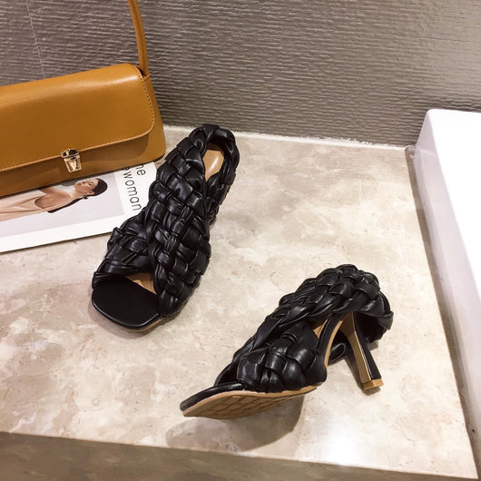 Sandalias Stiletto Tejidas de Moda Europea y Americana - Image 16