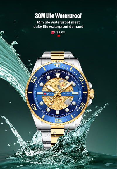 Reloj Empresarial para Hombre Resistente al Agua con Esfera Redonda - Image 14