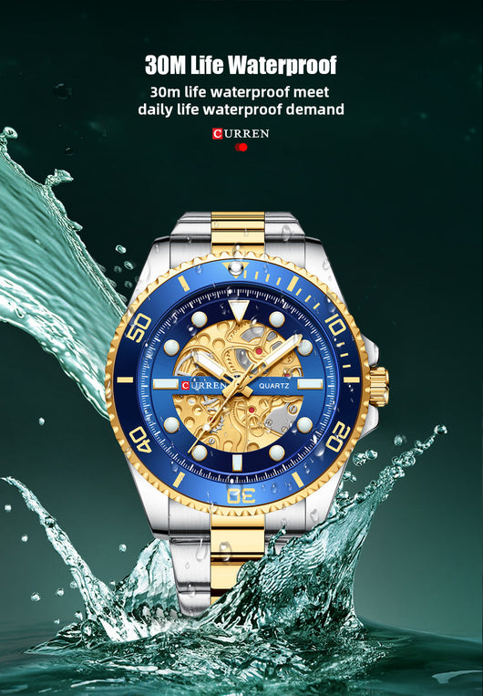 Reloj Empresarial para Hombre Resistente al Agua con Esfera Redonda - Image 14