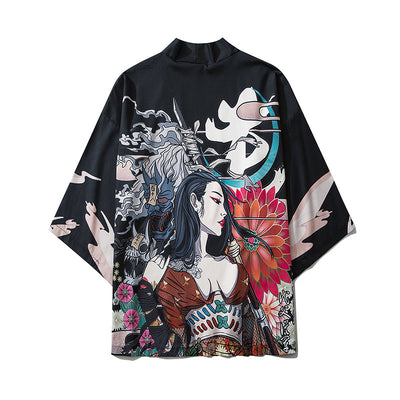 Kimono Japonés Estampado Unisex - Bata Cardigan Cómoda para Casa y Descanso - Image 4