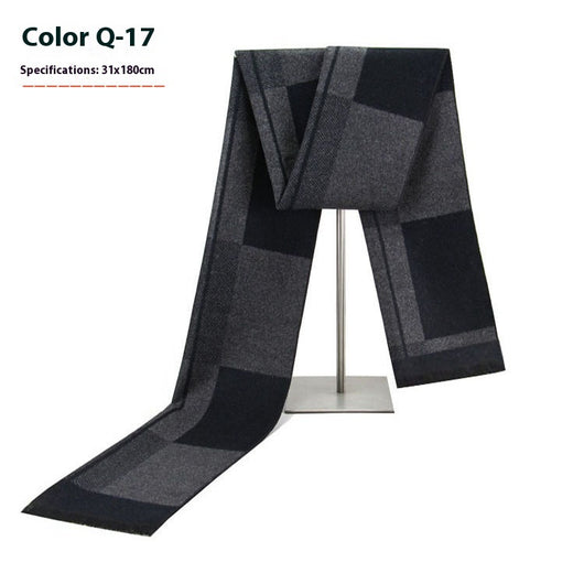 Bufanda Ejecutiva de Cachemira Rayada para Hombre Invierno - Image 22