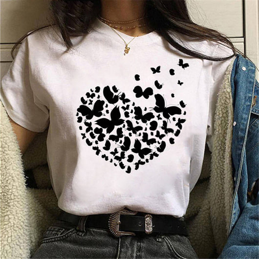 Blusa Estampada Blanca Suelta Casual para Mujer - Image 47