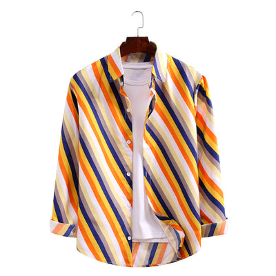Camisa Estampada de Manga Larga con Patrón de Olas - Tallas Grandes - Image 21