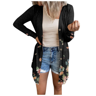 Abrigo Floral Talla Grande para Mujer - Largo Medio - Image 9