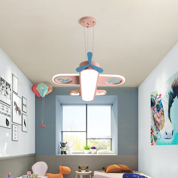 Lámpara Infantil Avión LED - Araña Decorativa Cartoon para Habitación