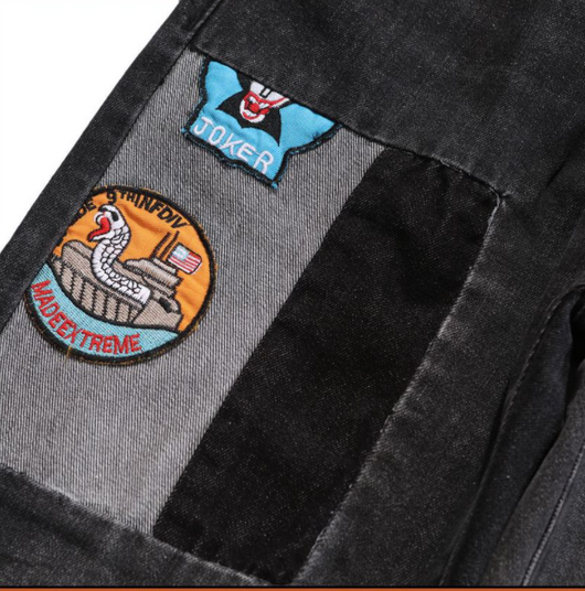 Jeans Guochao con Bordado de Patrón Callejero para Hombre - Image 8