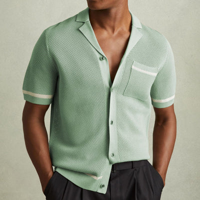 Polo Cubano de Manga Corta en Punto para Hombre - Estilo Verano - Image 7