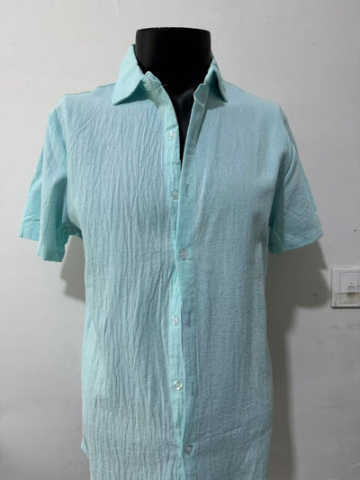 Camisa de Lino Puro Manga Corta Transpirable para Hombre - Image 10