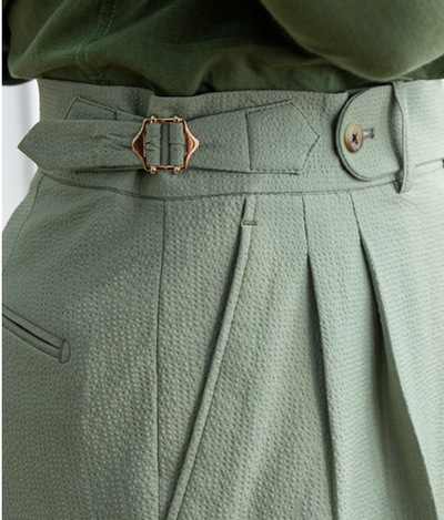 Pantalones Cortos Slim Casual de Seersucker para Hombre - Image 9