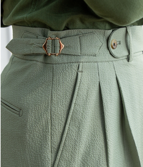 Pantalones Cortos Slim Casual de Seersucker para Hombre - Image 9