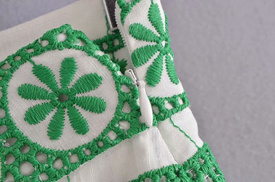 Falda Midi Talle Alto Reductora con Bordados - Image 8