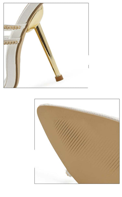 Sandalias de Tacón Alto con Cadena y Punta Afilada - Image 21