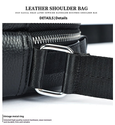 Bolso Bandolera de Cuero Genuino Primera Capa para Hombre - Image 8
