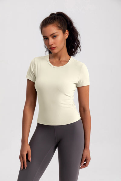 Chaqueta Yoga Mujer Cuello Redondo Manga Corta Elástica - Image 18