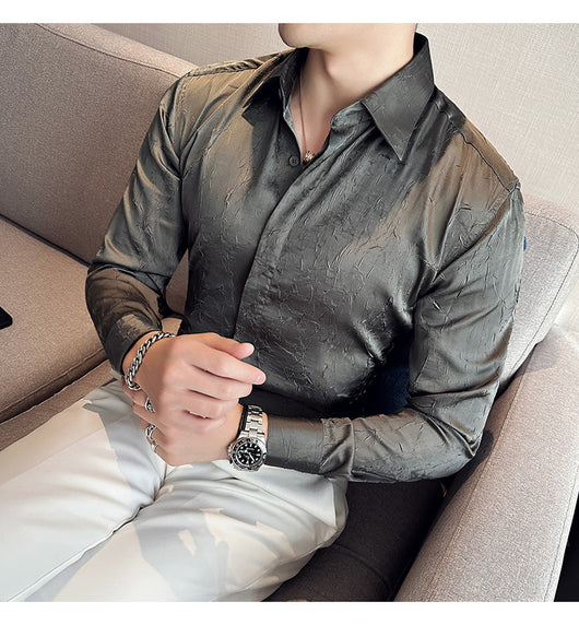 Camisa Larga Hombre Ice Silk Textura Premium - Transpirable y Fresca - Image 8