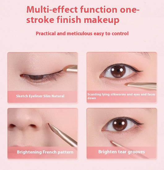 Pincel Delineador Curvado con Cerdas Suaves - Maquillaje de Ojos y Rubor - Image 7