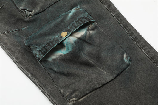 Jeans de Trabajo Personalizados con Múltiples Bolsillos y Cinturón Ajustable Estilo Europeo - Image 11
