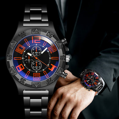 Reloj Acero Azul Luminoso con Correa de Acero